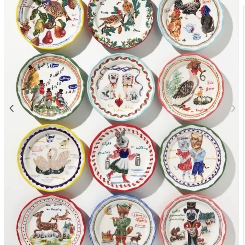 Anthropologie Nathalie Lete 12 Days of Christmas Plates ~ You Choose